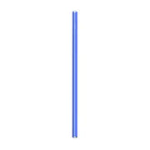 A single, straight, blue Glass Straws Standard by Mermaid Straws is displayed vertically on a plain white background.