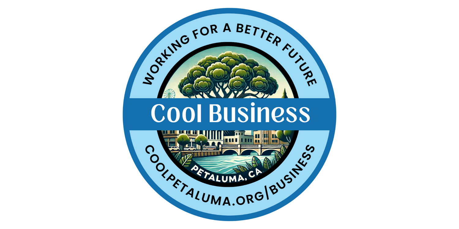 Logo for Cool Business with a tree and text on a blue background