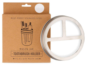 
            
                Load image into Gallery viewer, Mason Jar Toothbrush Holder Lid – Stainless
            
        