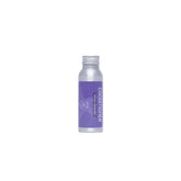 A small silver, refillable aluminum Plaine Products Conditioner bottle with a purple label that displays CONDITIONER in white text, standing upright against a plain white background.