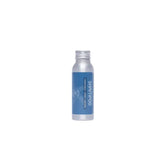 A small silver bottle with a blue label reading "Plaine Products Shampoo" stands upright on a plain white background; it contains sulfate-free shampoo by Plaine Products for gentle cleansing.