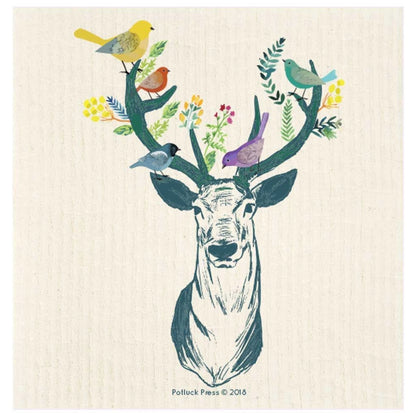 antler and birds