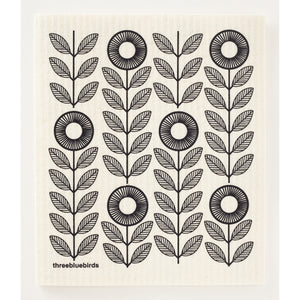 
            
                Load image into Gallery viewer, Sunflowers Swedish Dishcloth black
            
        
