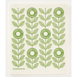 Sunflowers Swedish Dishcloth Green