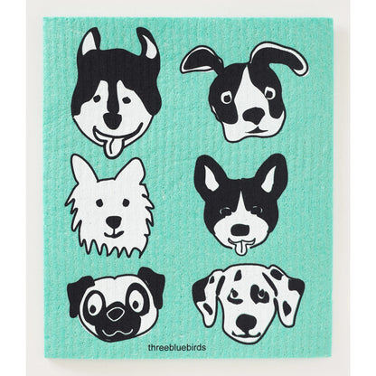 dogs on swedish dishcloth